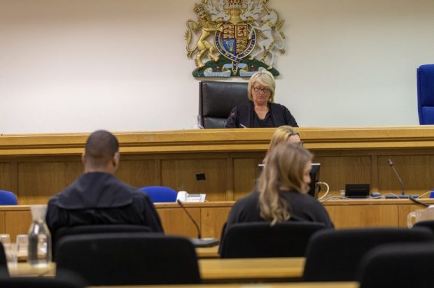 Judge sitting in a court